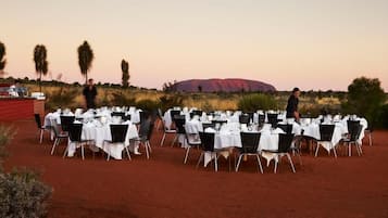 Outdoor banquet area