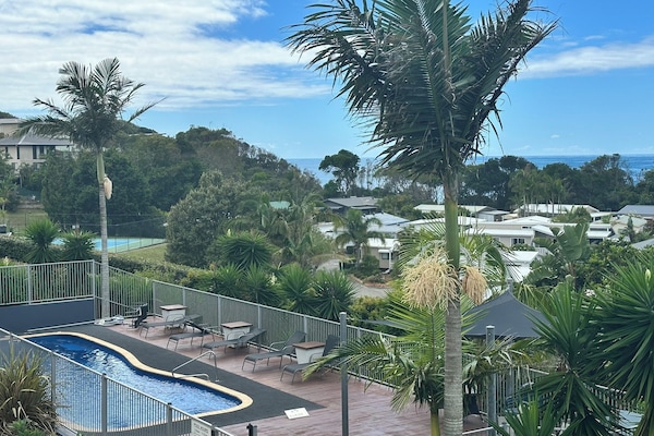 The pool as seen from the balcony