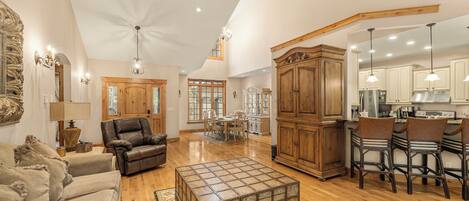 Smart TV, fireplace, DVD player, video library