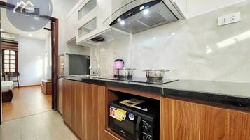 Mini-fridge, microwave