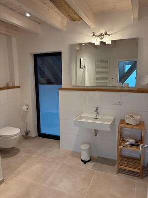 Shower, hair dryer, towels - Detached Gulfhof Wangermeer 2 Tilda with terrace and modern comfort - (Wangerland)