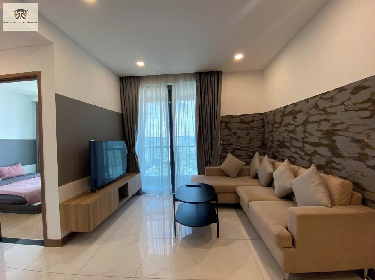 华丽公寓, 1 张大床, 无烟房, 城市景观 | 高档床上用品、羽绒被、办公桌、遮光窗帘