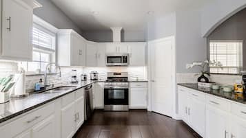 Microwave, oven, stovetop, dishwasher