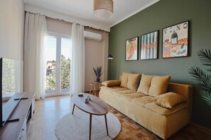 Comfort Apartment, City View | Living area | Flat-screen TV - Citylight Apartment by Corfuescapes (Corfu)