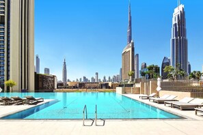 Pool - Stunning 2BR Skyline Stay | Full Burj Khalifa View (Dubai)