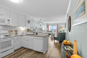 Fridge, microwave, oven, stovetop - 10% off 3-7 nights thru August. 2BR/2BA OF condo. Beautiful views!! Outdoor pool (North Myrtle Beach)