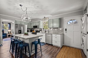 Fridge, microwave, oven, stovetop - 4bdrm OKI Gem - Steps to Beach with Poolside Oasis (Oak Island)