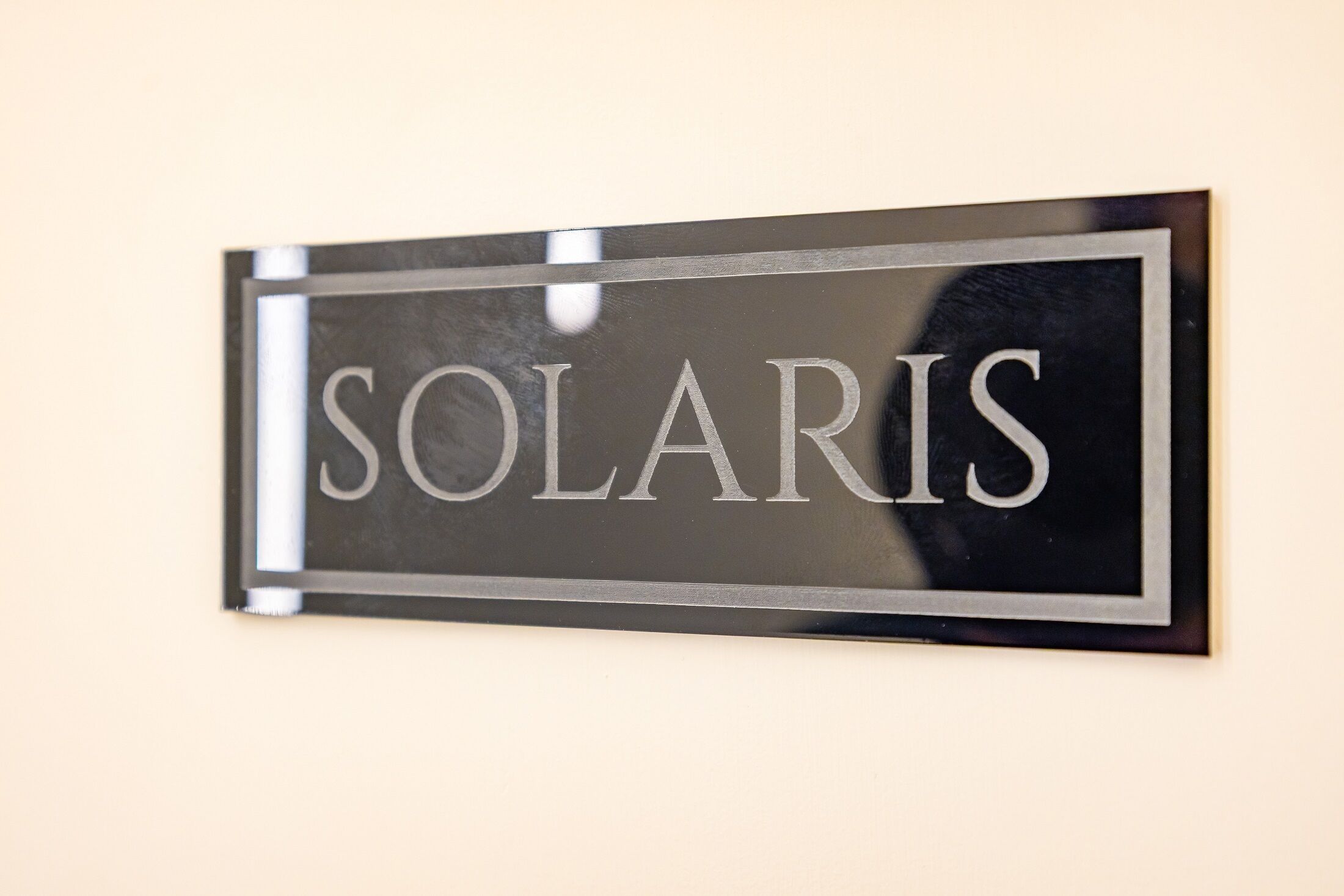 A sign with the word "SOLARIS" on it.