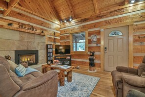 Televisie en een open haard