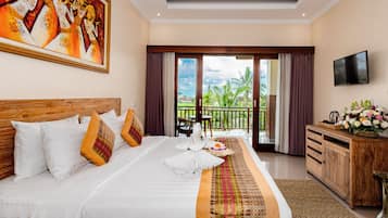 Deluxe Double Room, Garden View | Premium bedding, in-room safe, desk, laptop workspace