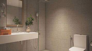 Deluxe Double or Twin Room, Courtyard View | Bathroom | Free toiletries, hair dryer, slippers, towels