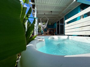 Terrace/patio - Bwaflo - Ecolodge with private Jacuzzi, exceptional sea view& sunsets (Sainte-Luce)