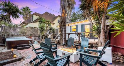 Designer Oasis w/ Hot Tub, Firepit, BBQ | Sleeps 6