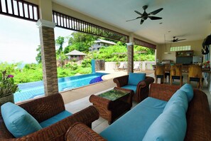 Villa, 4 Bedrooms, Accessible, Smoking | Living room - Luxury Seaview Villa, Infinity Pool, Sunset (Karon)