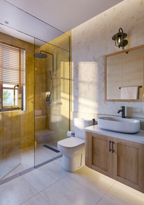 Executive Double or Twin Room, Partial Ocean View | Bathroom | Hair dryer, slippers, towels, soap - Noska Hotel (Phu Quoc)