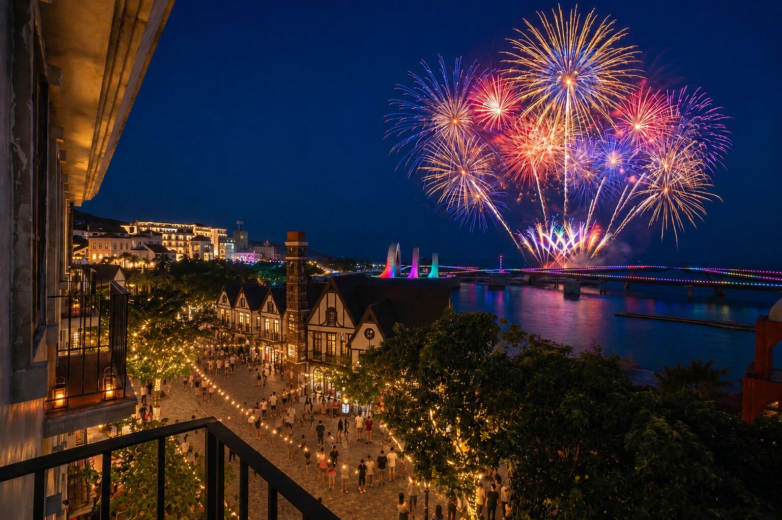 Balcony Suite Firework Ocean | Utsikt fra balkong