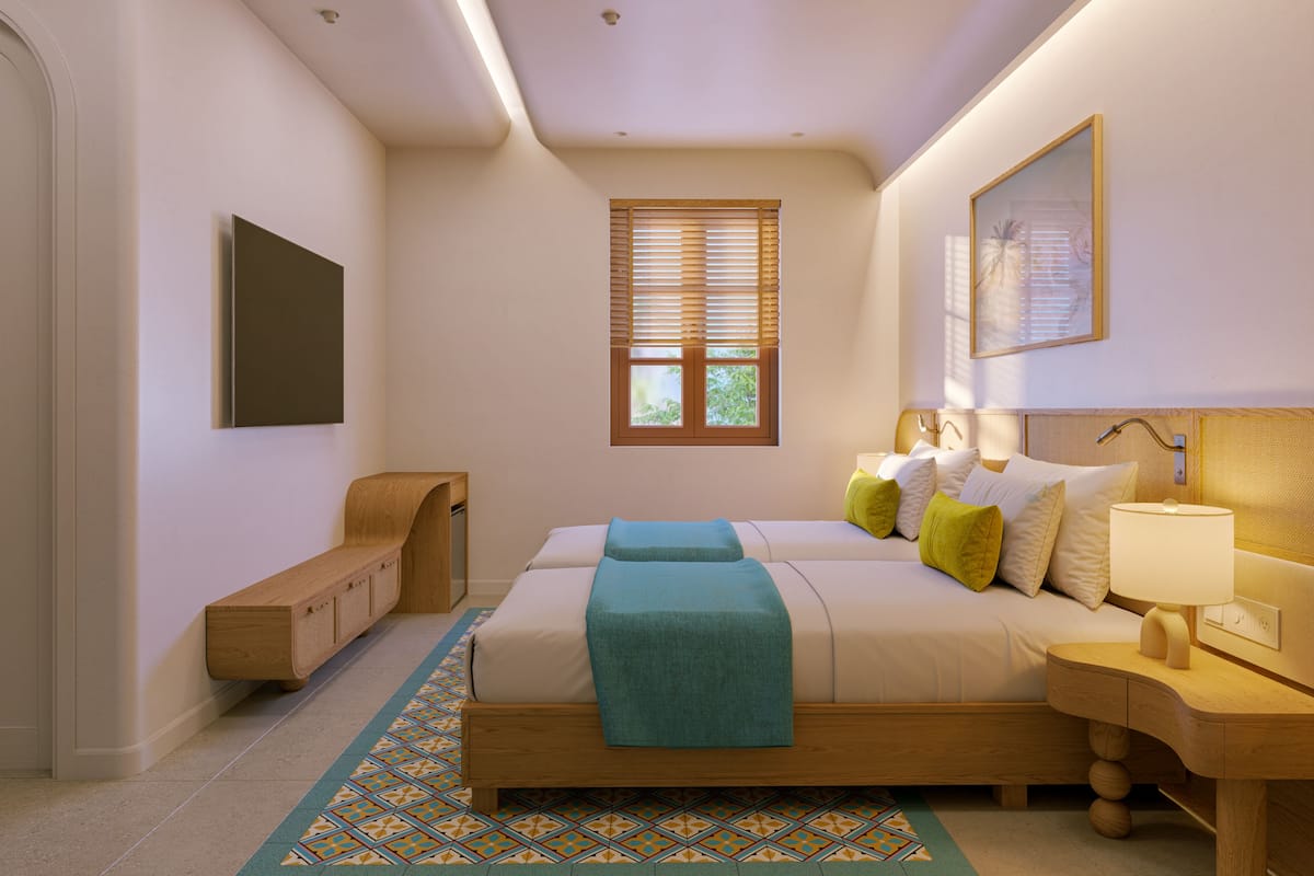 مكتب ومساحة عمل للكمبيوتر المحمول وستائر تعتيم وتجهيزات عازلة للصوت