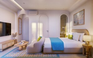 كوخ جونيور - بمنظر جزئي للمحيط | مكتب ومساحة عمل للكمبيوتر المحمول وستائر تعتيم وتجهيزات عازلة للصوت