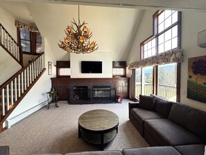 TV, fireplace, offices