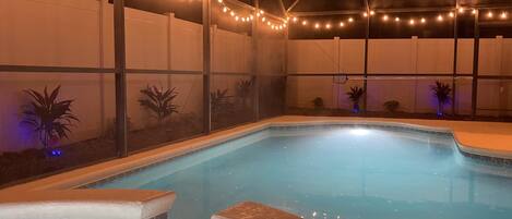 Indoor pool, a heated pool