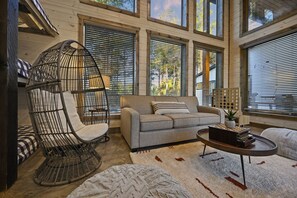 Smart TV, fireplace, foosball, table tennis