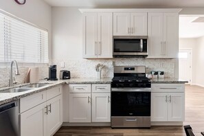 Microwave, oven, stovetop, dishwasher