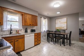 Microwave, oven, stovetop, dishwasher