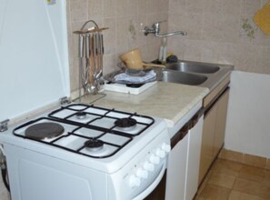 Fridge, microwave, stovetop, cookware/dishes/utensils - Classic Two Bedroom Apartment with Terrace (Rogoznica)