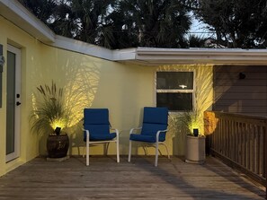 Terrace/patio - Steps to the Beach! Modern 2BR/2BA Retreat — Family-Friendly & Fully Equipped (Fort Myers Beach)