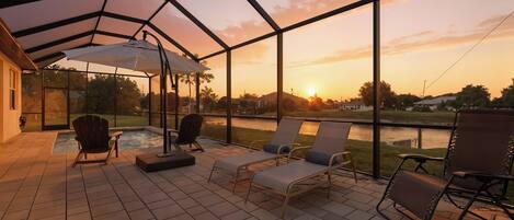 Piscine extérieure, piscine chauffée