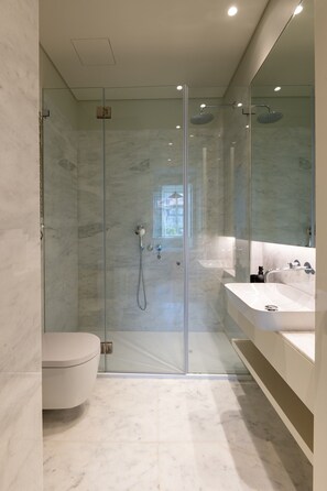 Ducha, secador de pelo, toallas