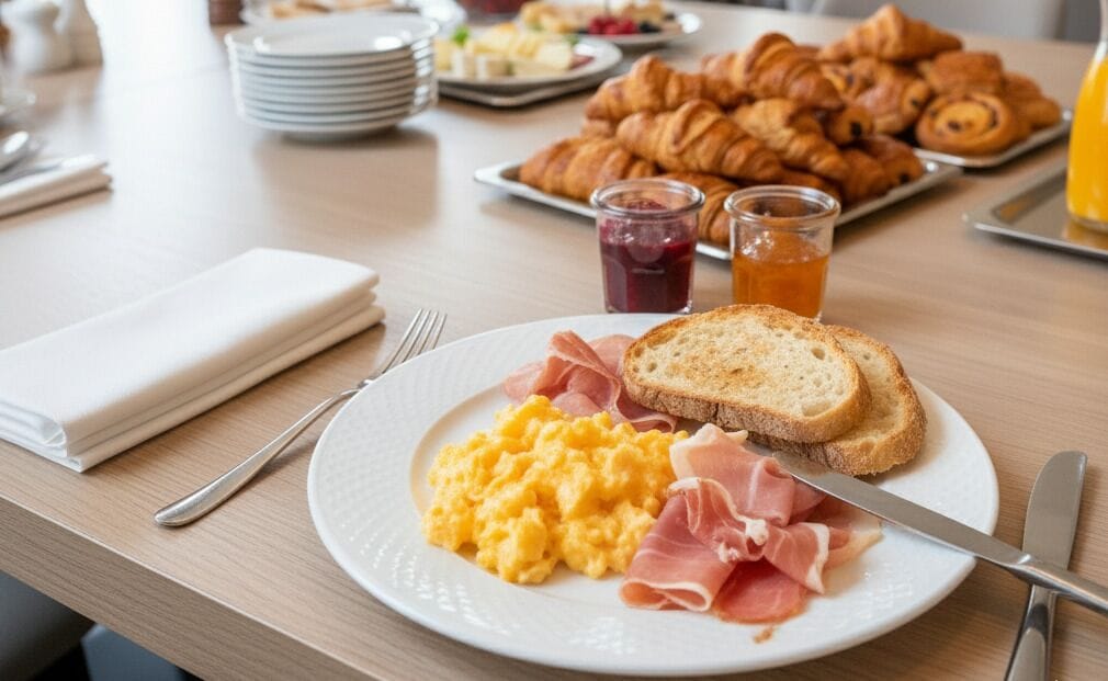 Morgenmadsbuffet hver dag (18 EUR pr. person)