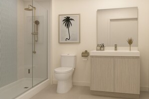 Shower, hair dryer, towels, soap - Luxury New Property-3 Bedroom/2Bath-Gym-BBQ-Pool (North Miami)