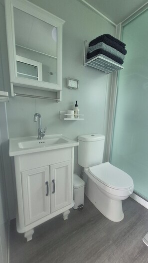 Suihku, pyyhkeet, saippua, vessapaperi