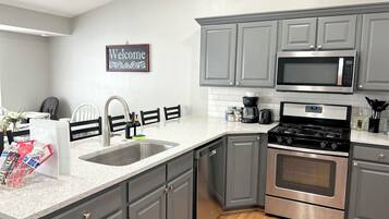 Microwave, oven, stovetop, dishwasher