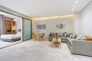 Family Studio | Living area | 42-inch LED TV with satellite channels