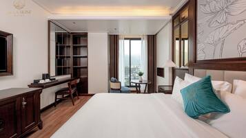 Deluxe Double Room, City View | In-room safe, desk, laptop workspace, blackout drapes