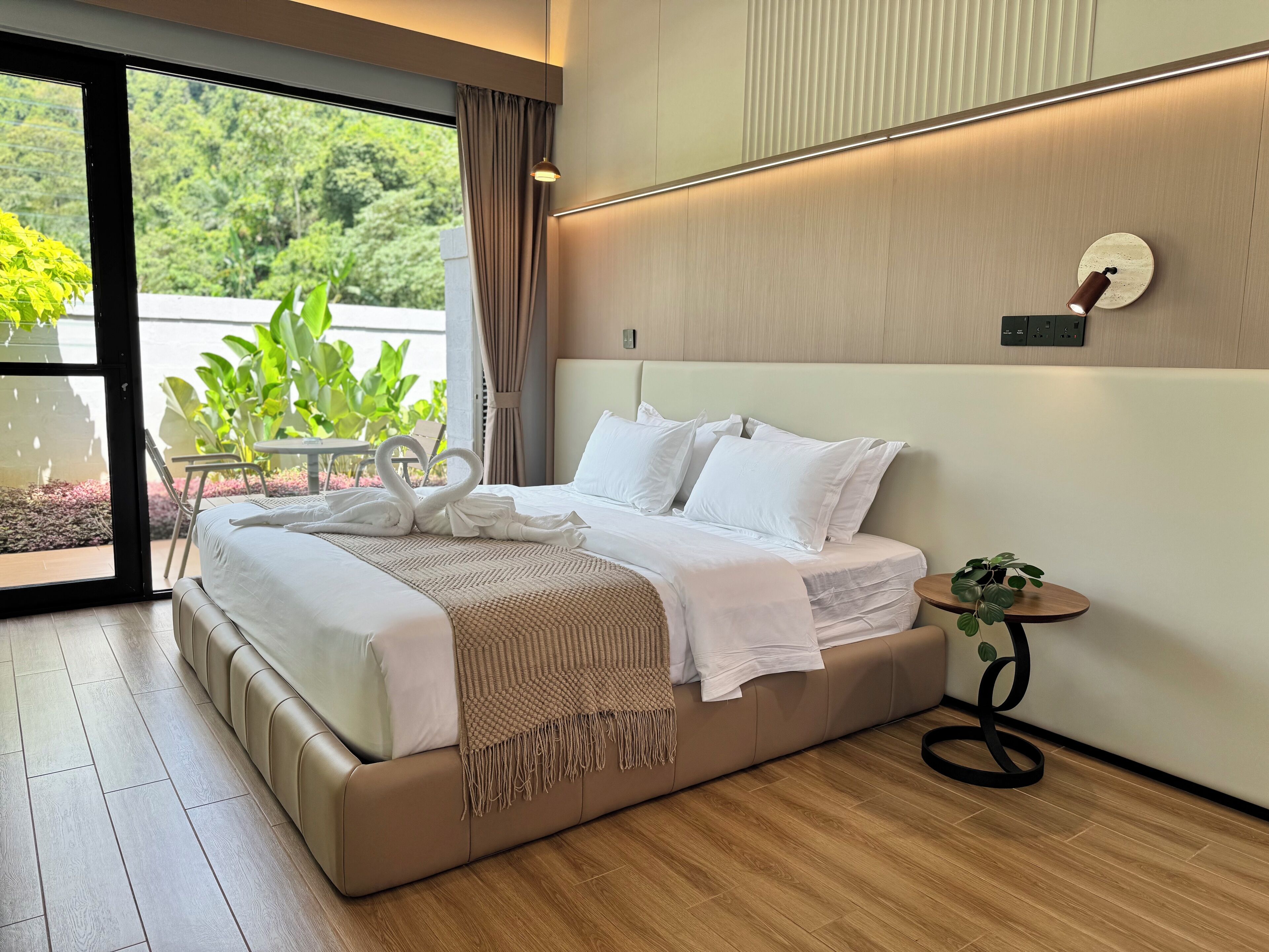 豪華小木屋, 1 張特大雙人床, 露台, 花園景