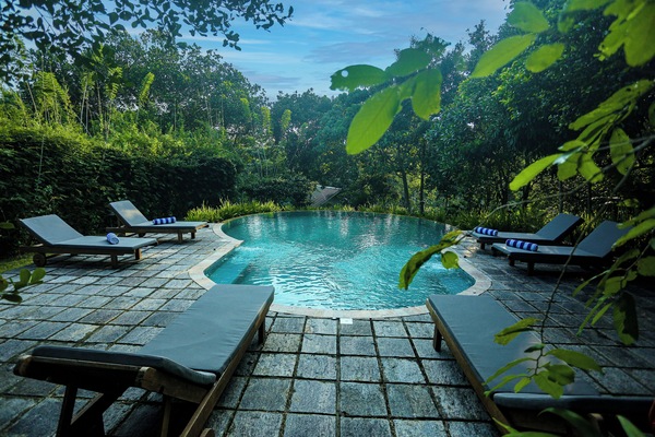 Outdoor pool, open 8:00 AM to 7:00 PM, sun loungers