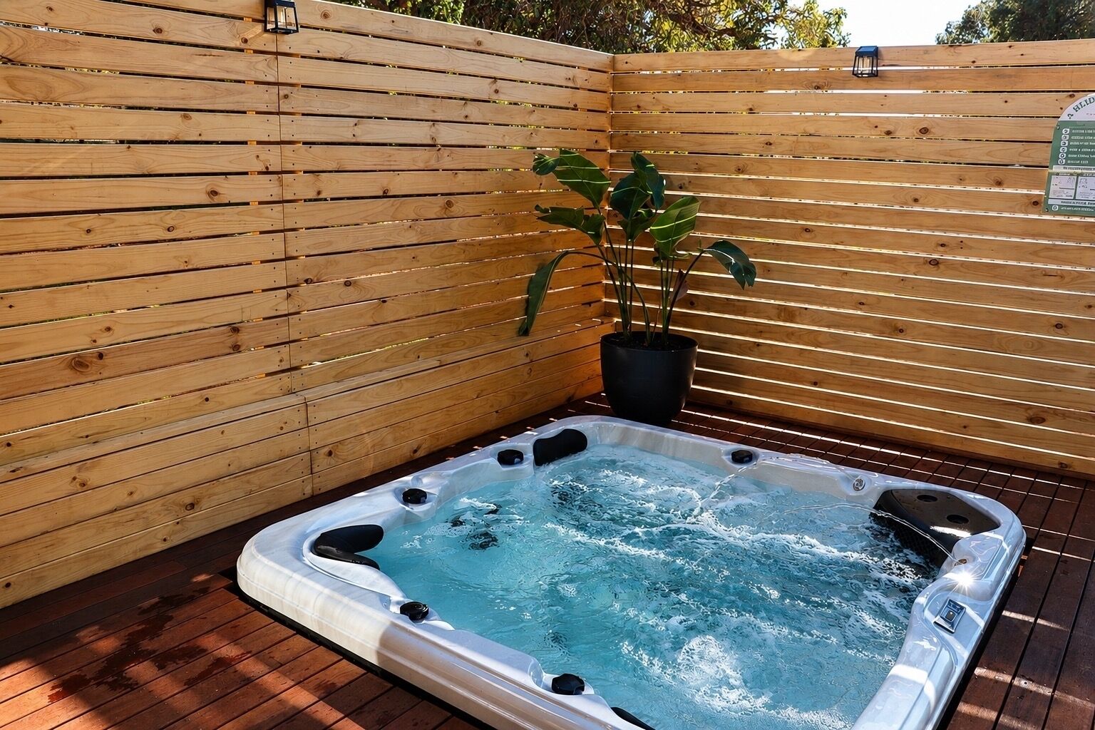 Outdoor spa tub
