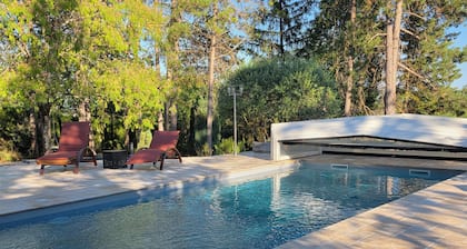 On the outskirts of Périgueux among the pines in a quiet garden SPA optional