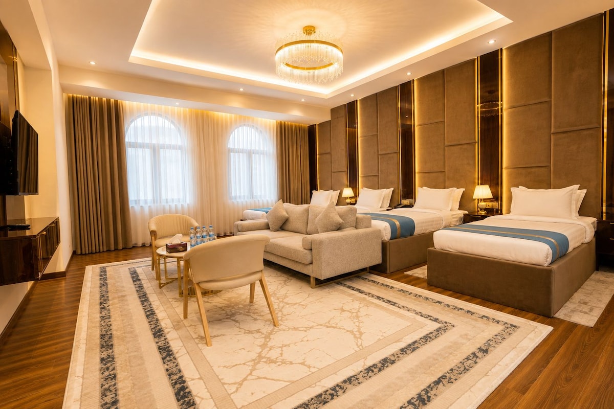 Ropa de cama de alta calidad y minibar 
