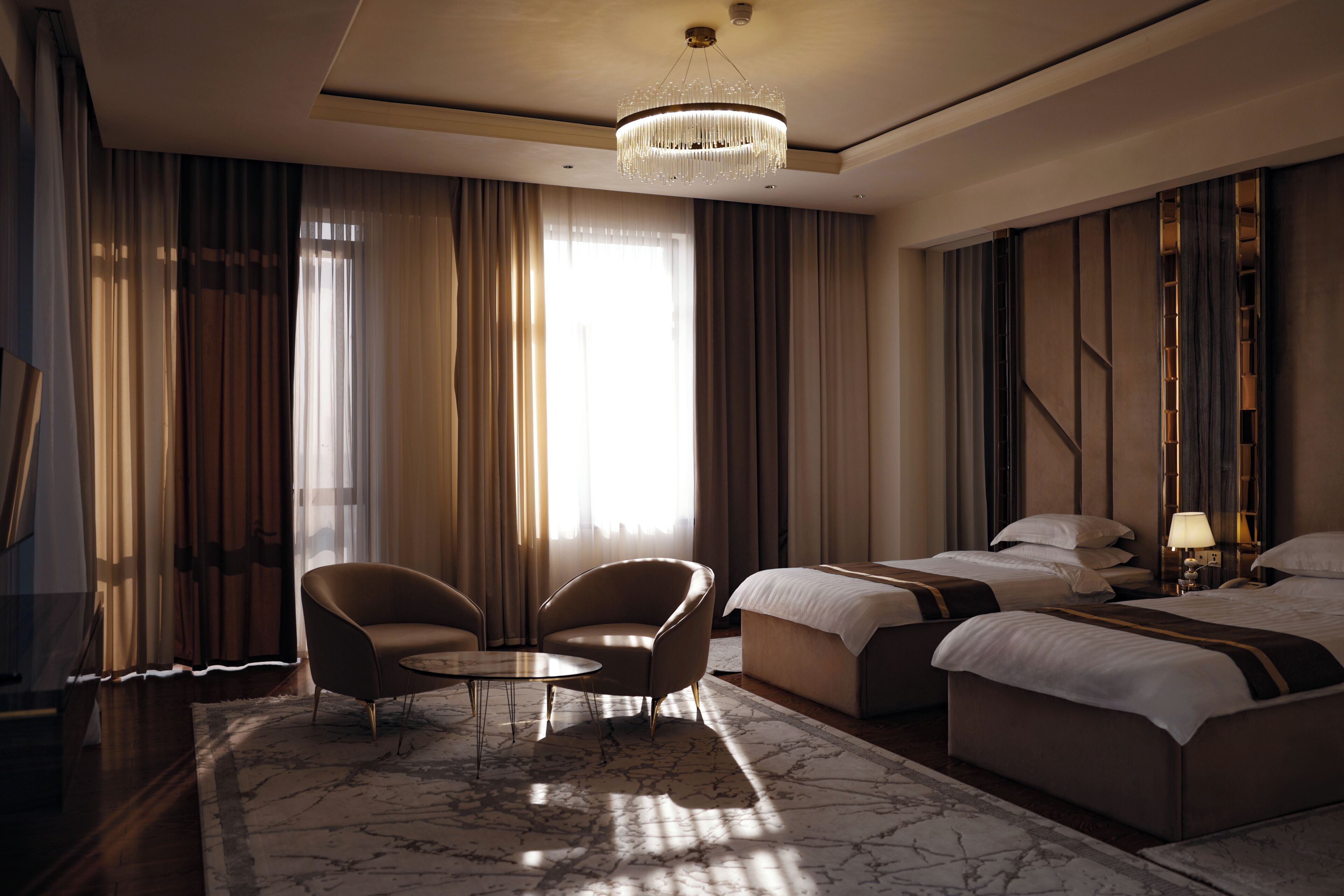 In-room safe, desk, laptop workspace, blackout drapes