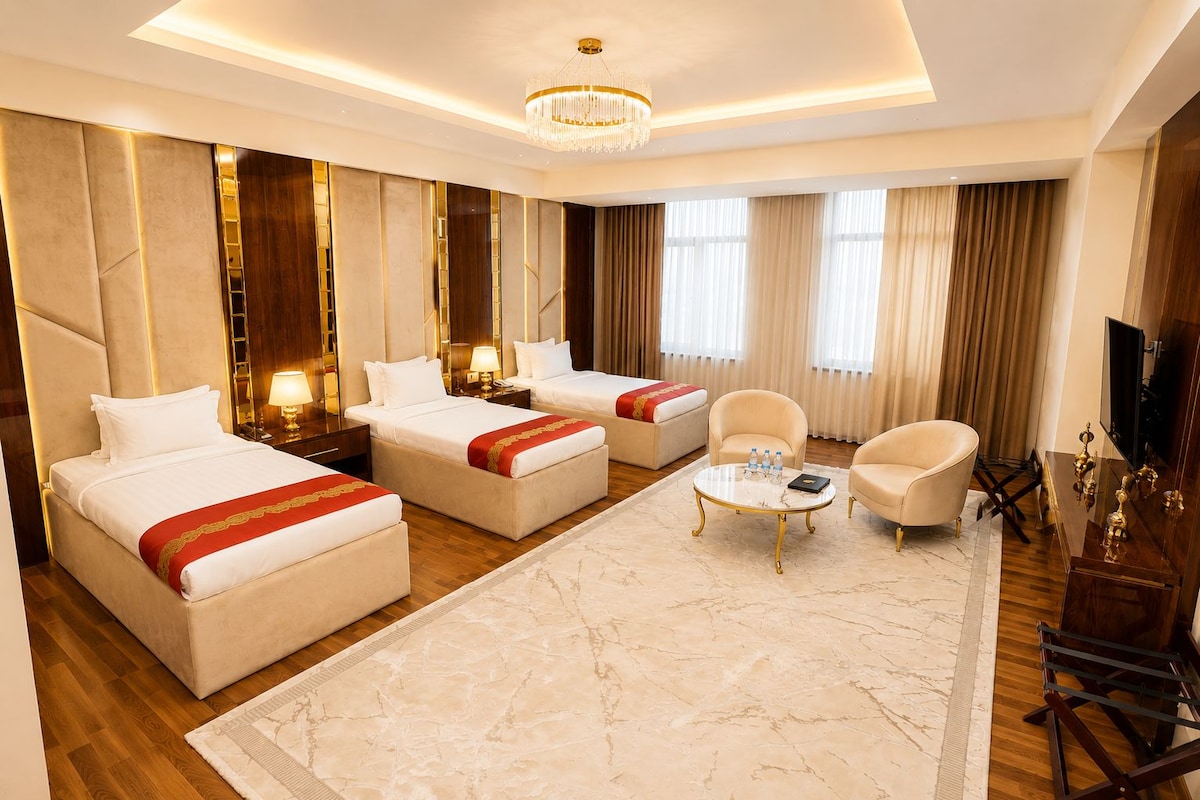 Ropa de cama de alta calidad y minibar 