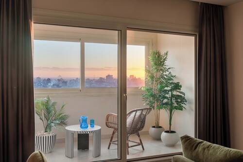 Appartement luxueux, 3 chambres, balcon, vue sur la ville | Vue du balcon