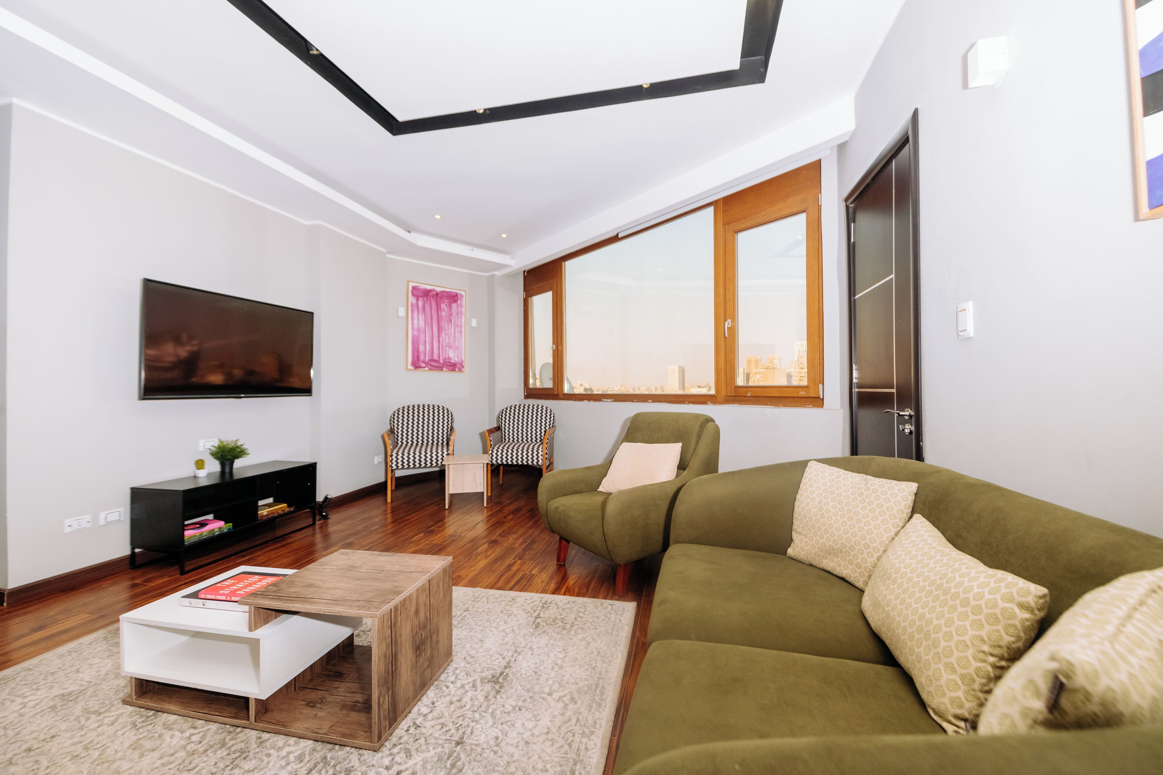 公寓, 1 間臥室, 露台, 城市景 | 客廳