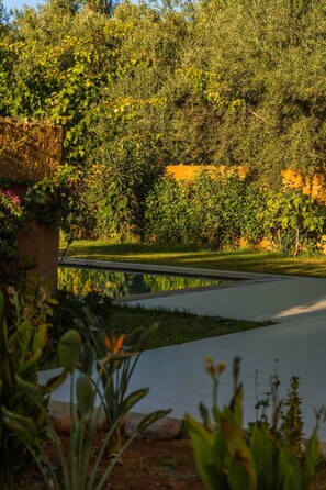 Outdoor pool, pool umbrellas, pool loungers - Villa Zeitouna (Ourika)