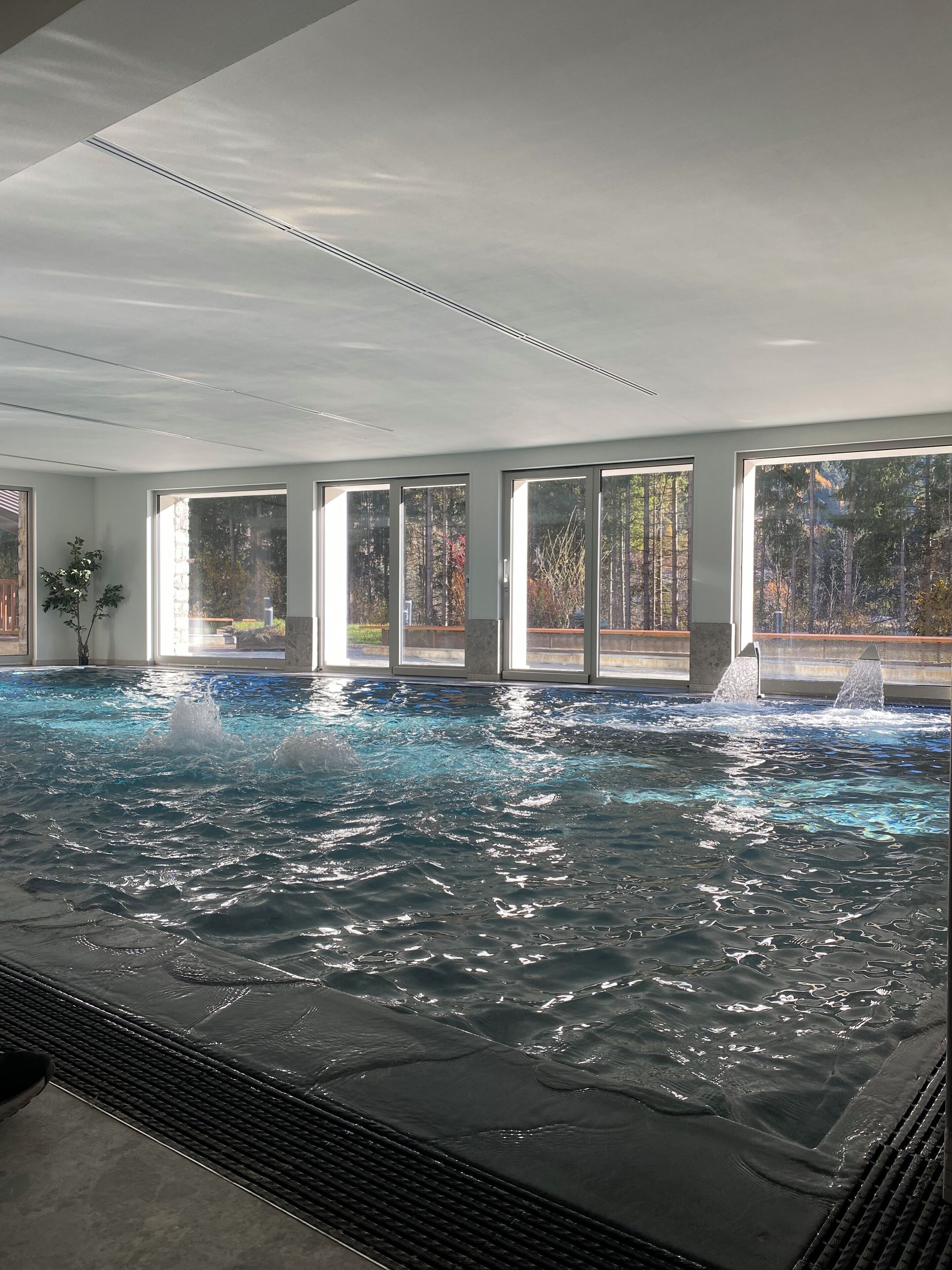 Indoor pool, open 3:00 PM to 9:00 PM, sun loungers