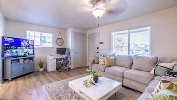 TV, videogames, DVD player, livros