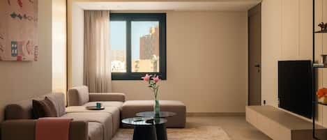 Apartment, 1 Schlafzimmer, Stadtblick | Wohnbereich